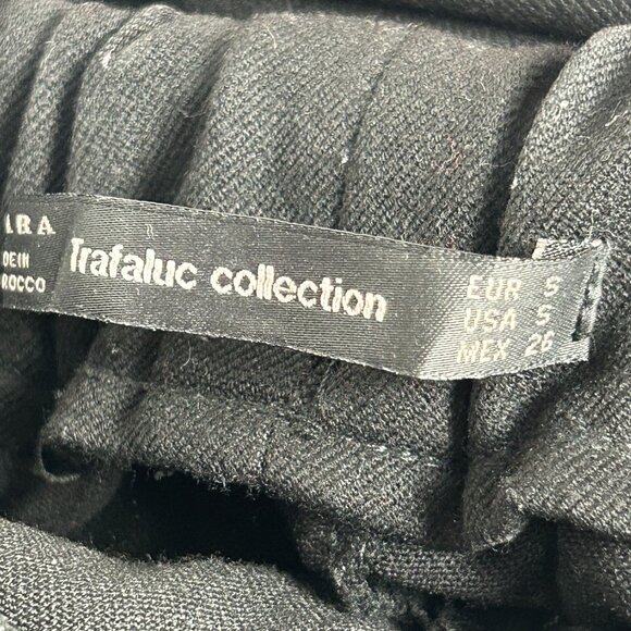 Zara Trafaluc Women's Black Ankle Pants Small Red White Side Stripe Sporty Chic - Picture 3 of 9